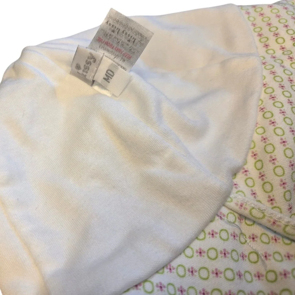 Kissy Kissy Baby Sun Hat Bonnet Girl Floral Pima Cotton White Medium 6-9Mo